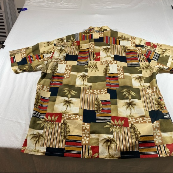Pierre Cardin Tropical Shirt Button Down Palm trees XXL Short Sleeve Party Shirt - Picture 10 of 10